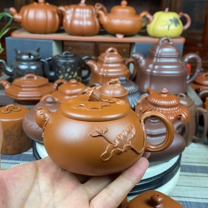 紫砂茶壶莲蓬220cc原矿赵庄朱泥特价