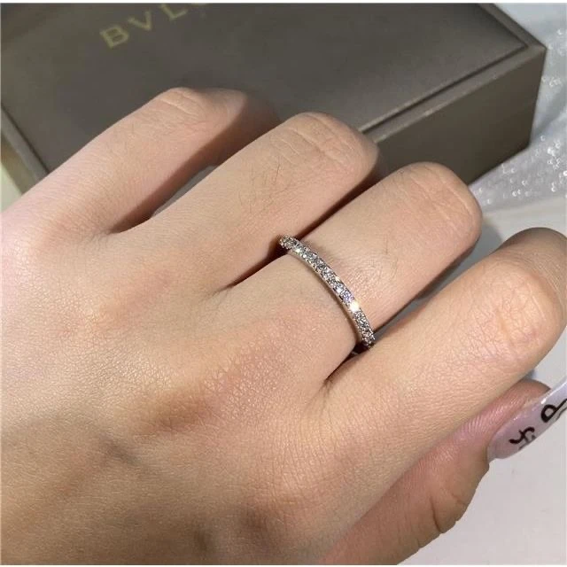 非金属羽毛戒指  Bing严选  满钻排戒白