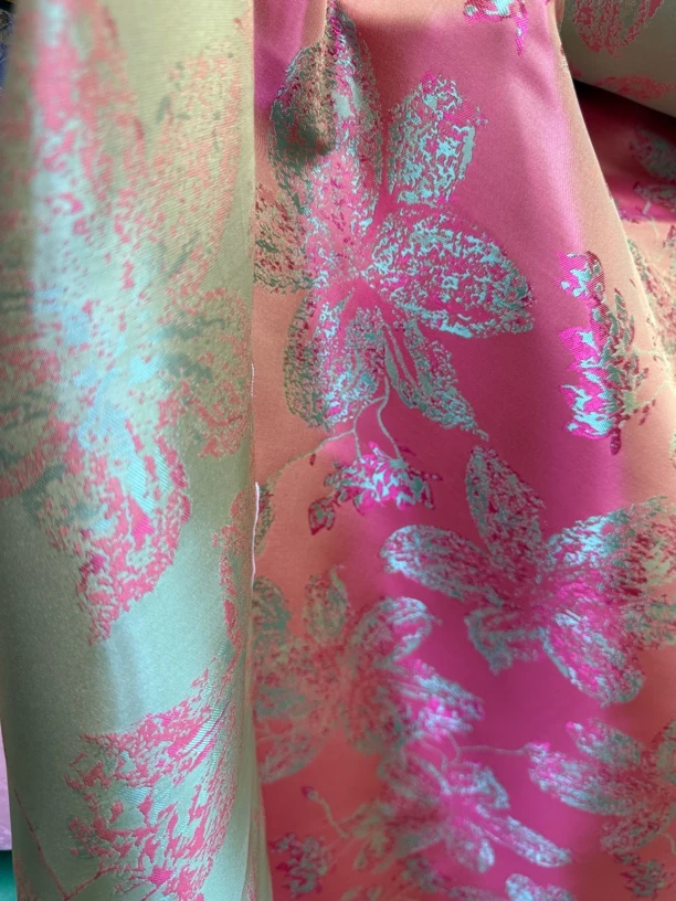 真丝人丝流光绸 国风新中式外套马甲套装服装面料