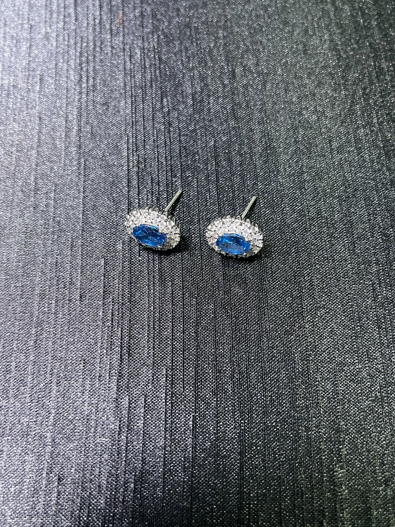 EE004 男蓝色日韩民族风女法式耳钉时尚设计师耳饰