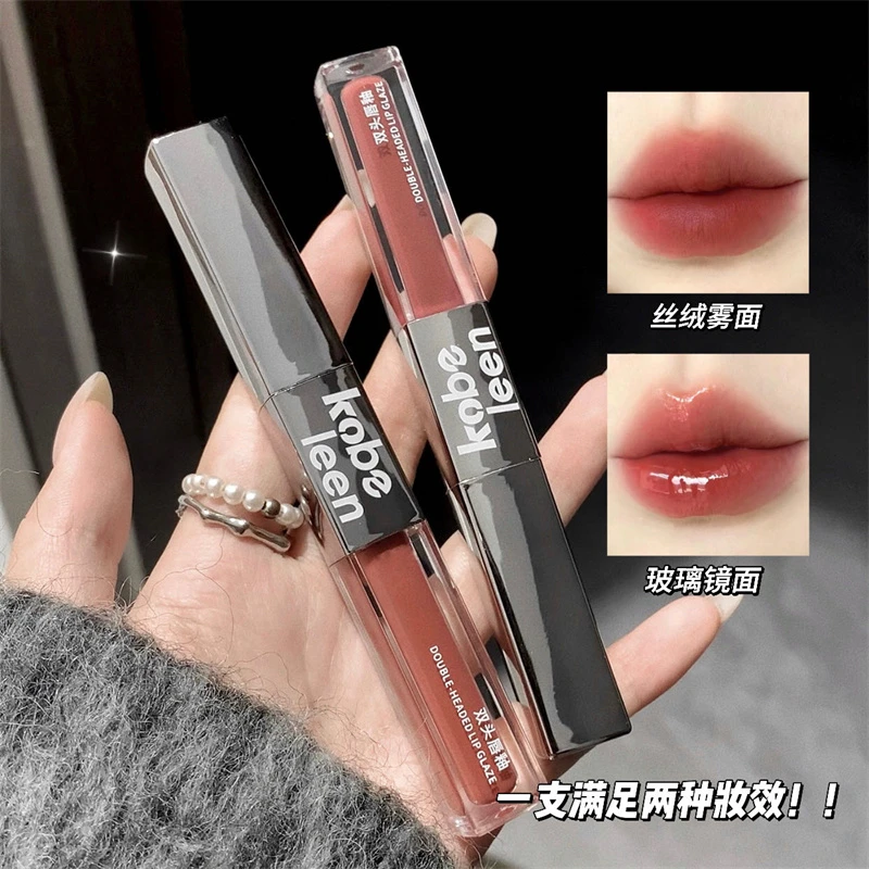 【新疆包邮】2支装kobeleen双头唇釉镜面不易沾雾面学生显白高颜值