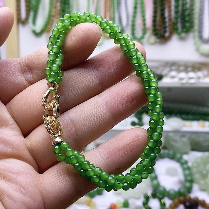 和田玉(碧玉)合金手链