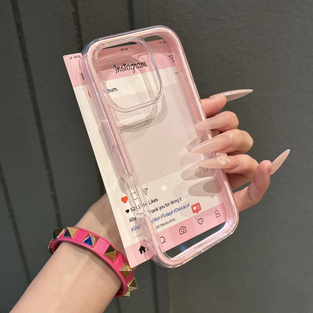 飞虎胜三合一炫彩粉色适用苹果16/15promax手机壳iphone14/1312女