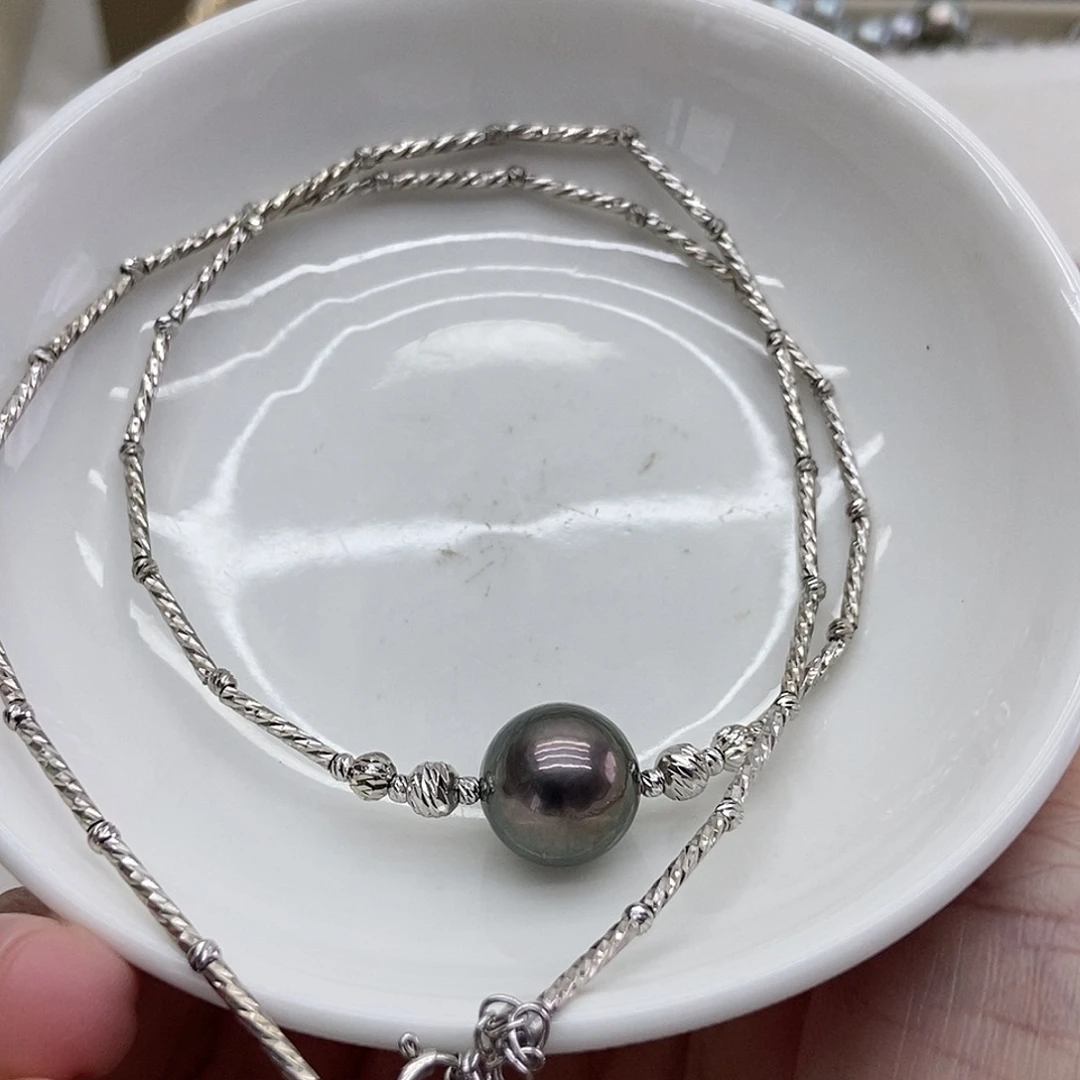 项链海水珍珠银S925镶嵌