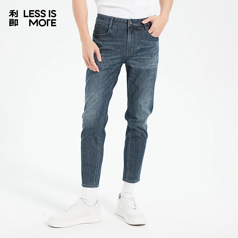 利郎【水洗牛仔】青年百搭商务休闲裤春季潮流牛仔九分裤牛仔裤男
