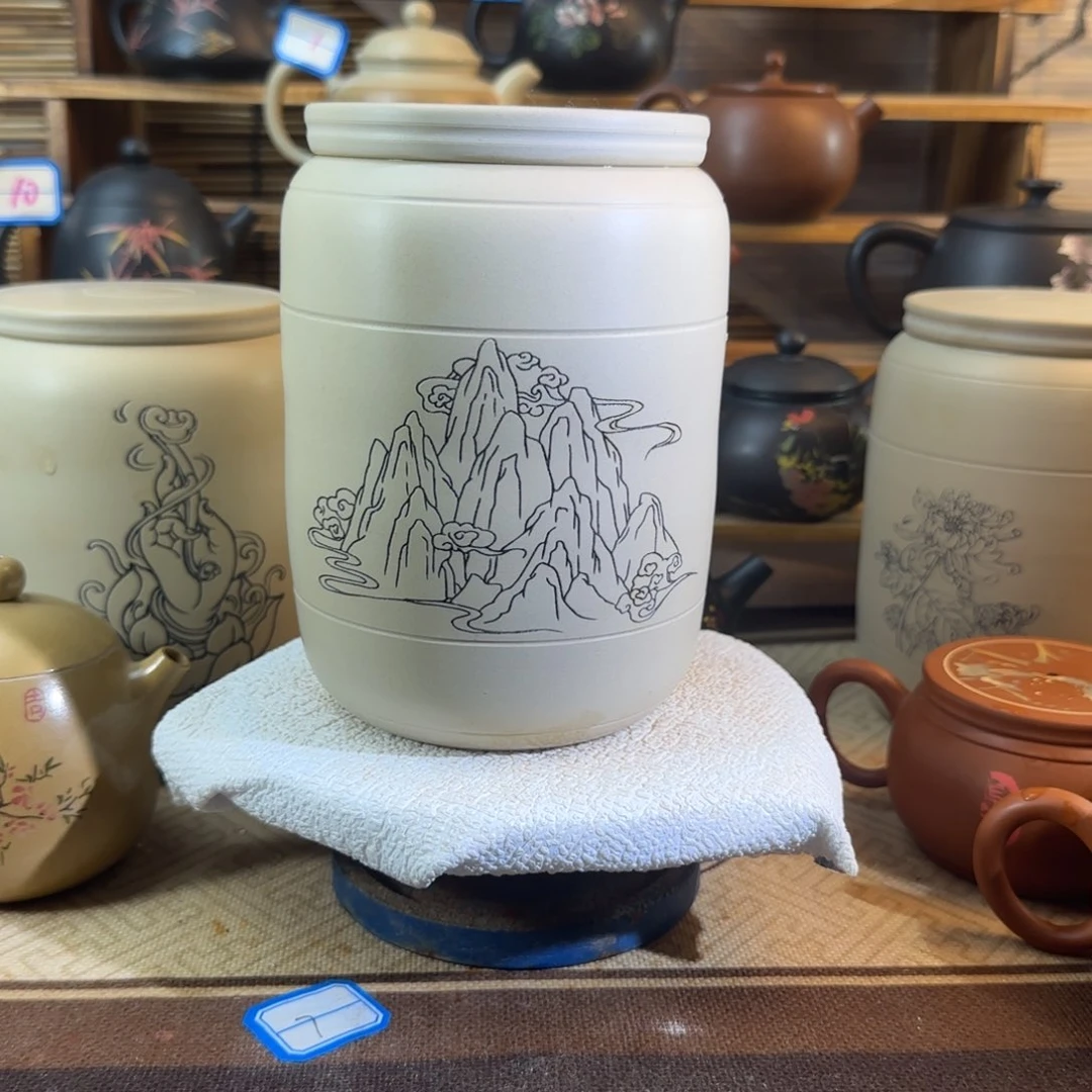 建水紫陶全品全手工茶叶罐250g
