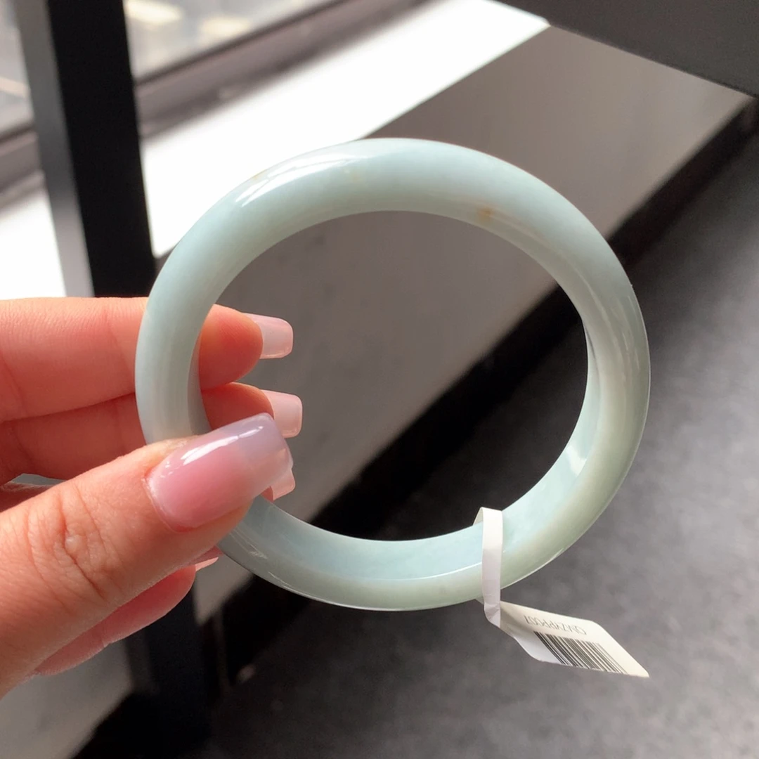 翡翠手镯未镶嵌4 59洒金婴儿蓝正圈