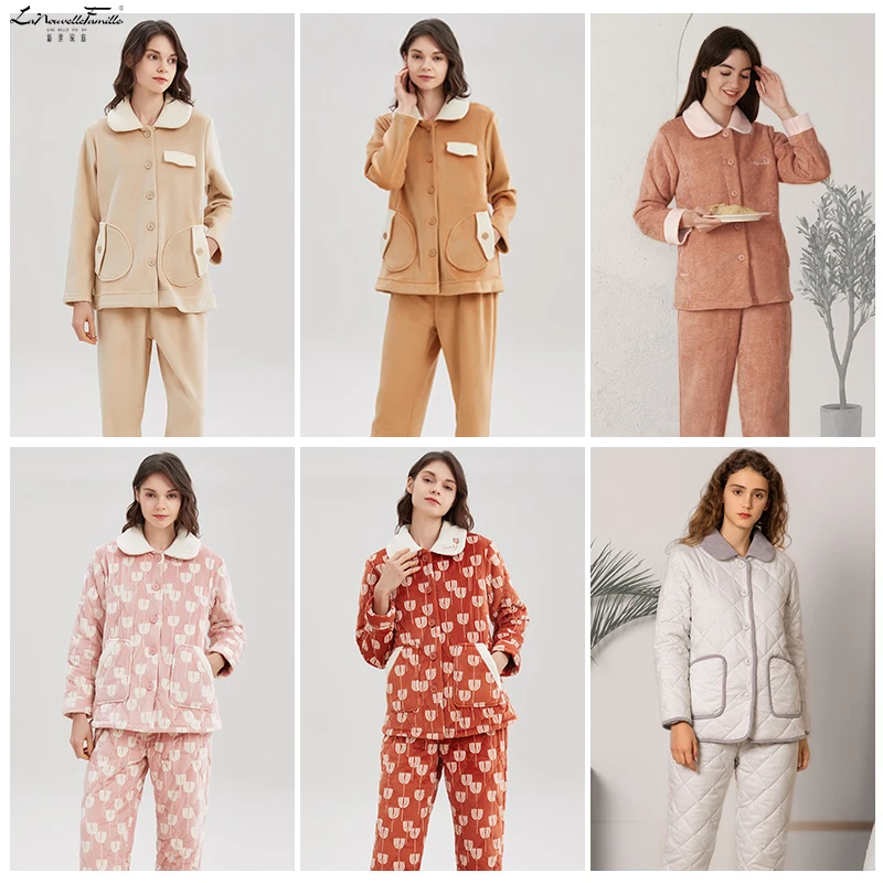 【新世家族】时尚女休闲长袖家居服套装冬季睡衣女款爆款2025新款