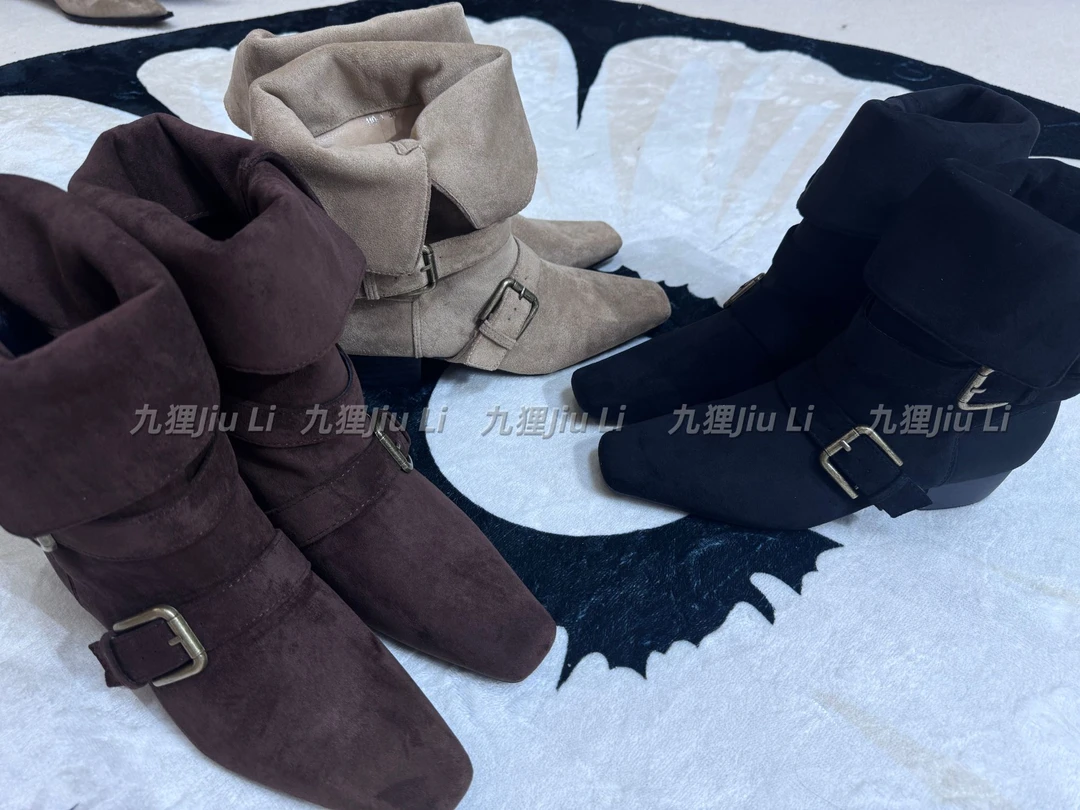 韩版秋冬两穿式尖头时尚短靴
