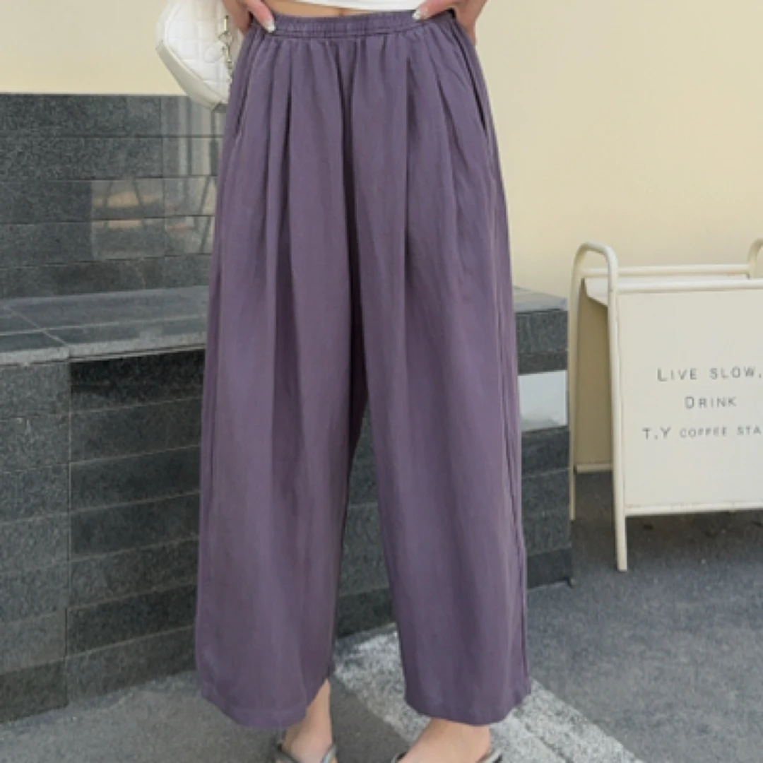 「天丝亚麻」九分裤透气直筒阔腿214（亚麻面料有麻结正常）