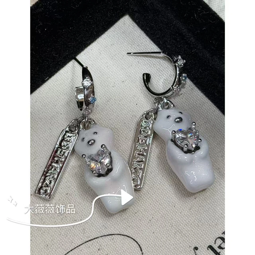 铜合金耳饰 可爱小熊设计感耳饰-67976