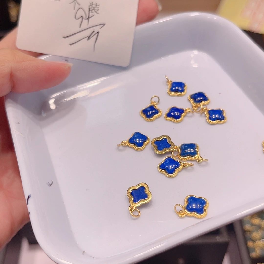 银S925镀金镶嵌珠宝半成品水晶90 。