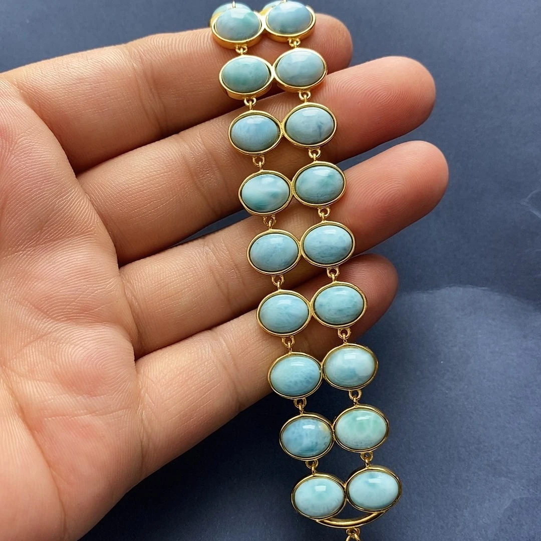 针钠钙石（海纹石）未镶嵌颈饰手链