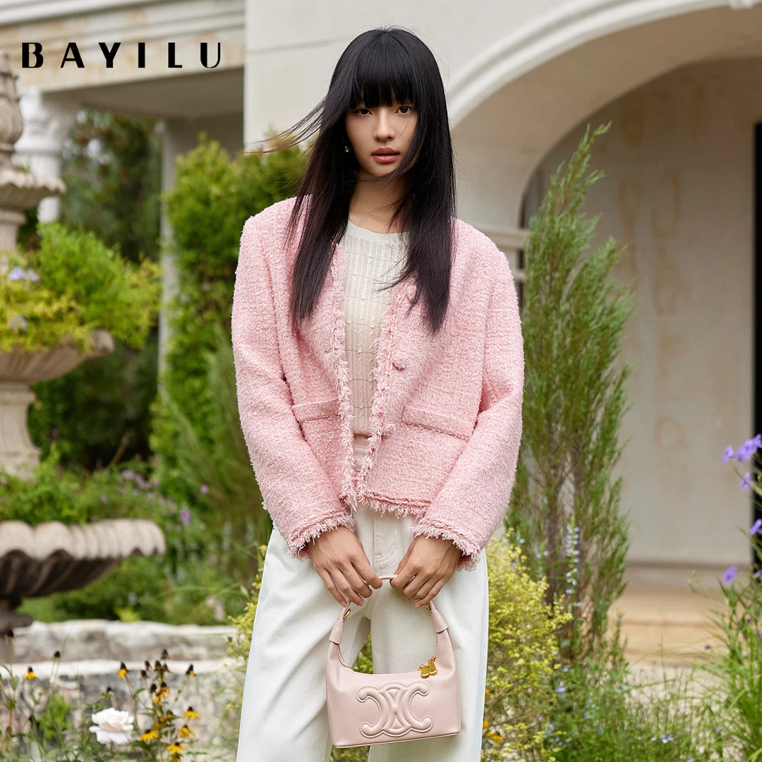 【千颂妮专享】芭依璐秋季短外套小香风粗花呢93W5322