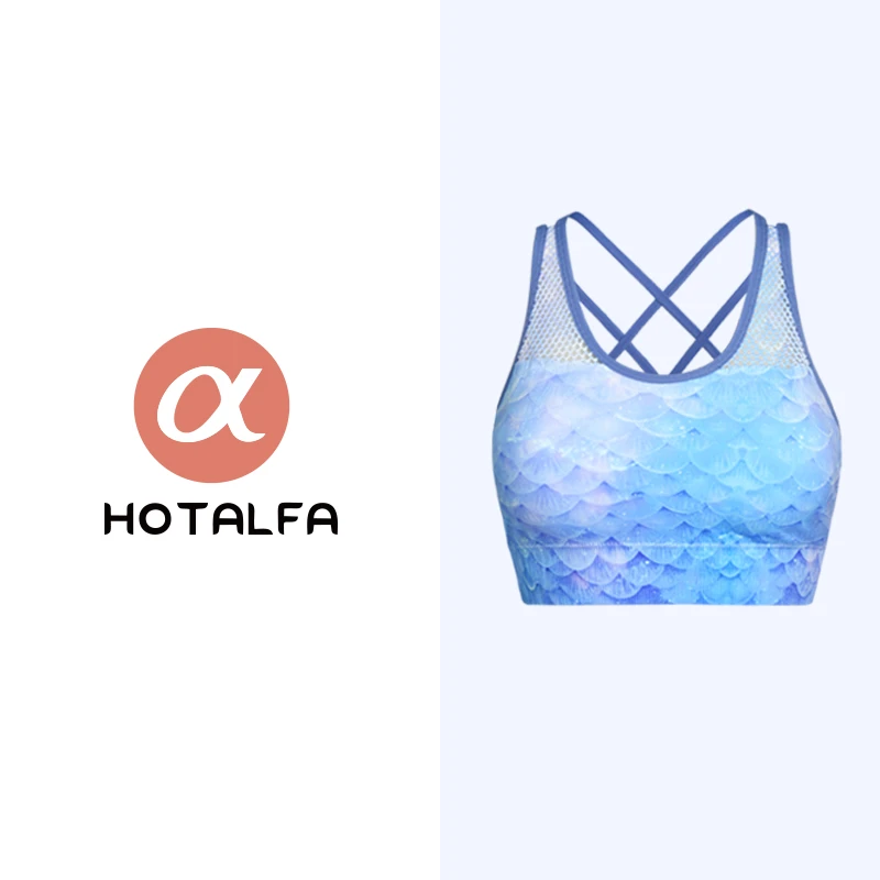 【鳞光】舒适透气印花背心健身瑜伽服女运动防震文胸美背带胸垫