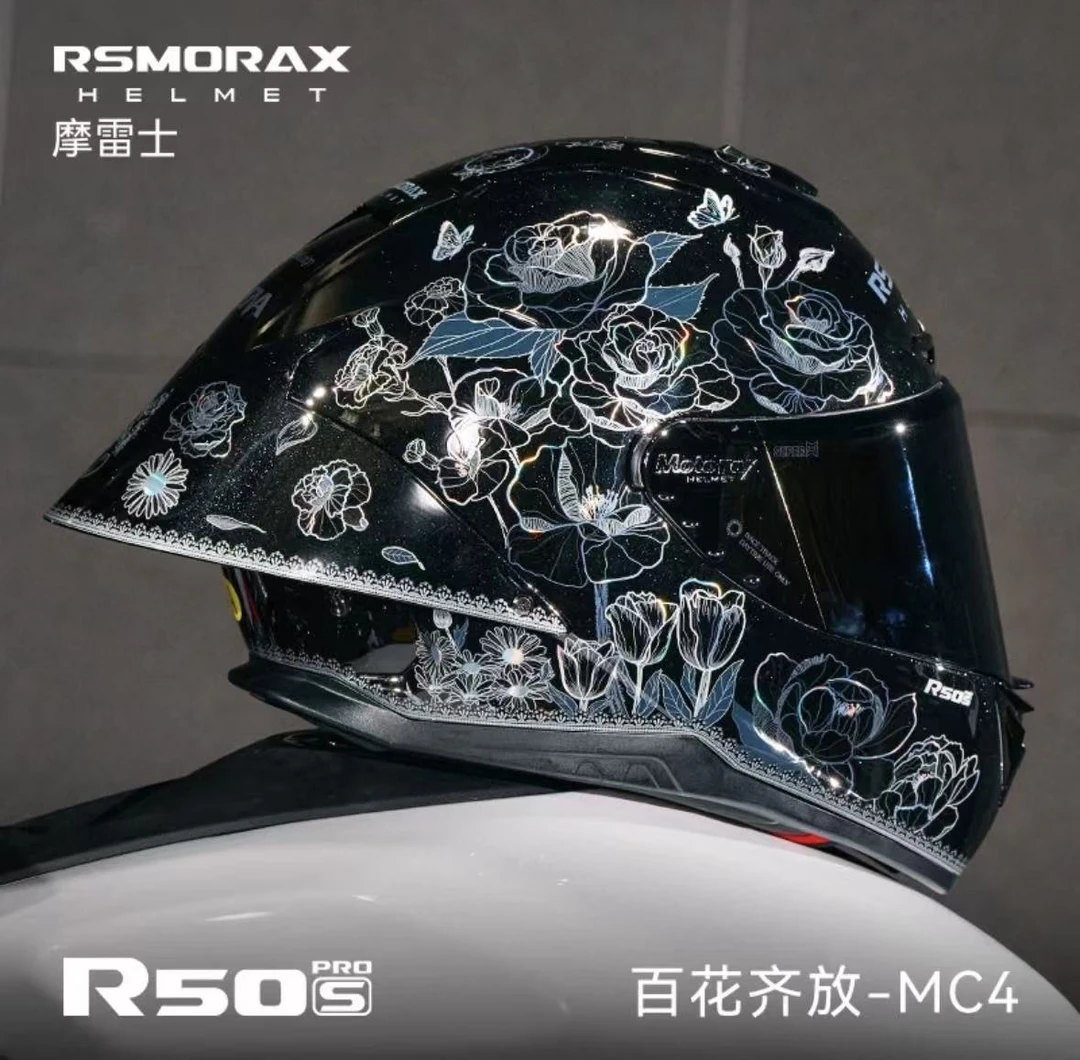 RSMORAX摩雷士R50SPRO百花齐放摩托车全盔男女大尾翼机车电摩四季