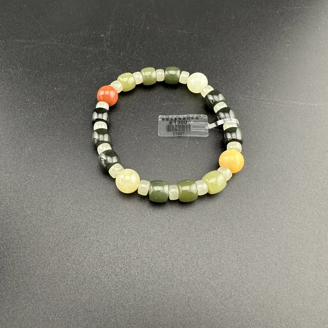 BY1106FZJT标111 北玉精选 和田玉手串 多样性发货