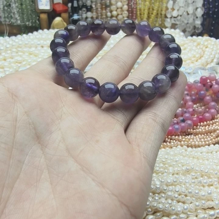 玛瑙/玉髓未镶嵌珠宝半成品紫水晶手串卡9