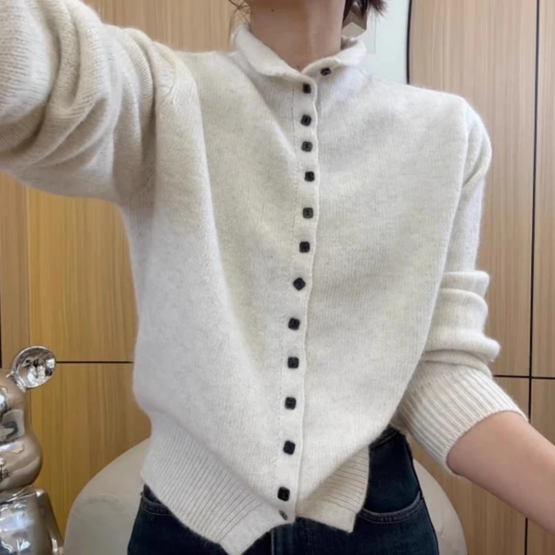 找大西*25秋冬✔立领单排扣开衫