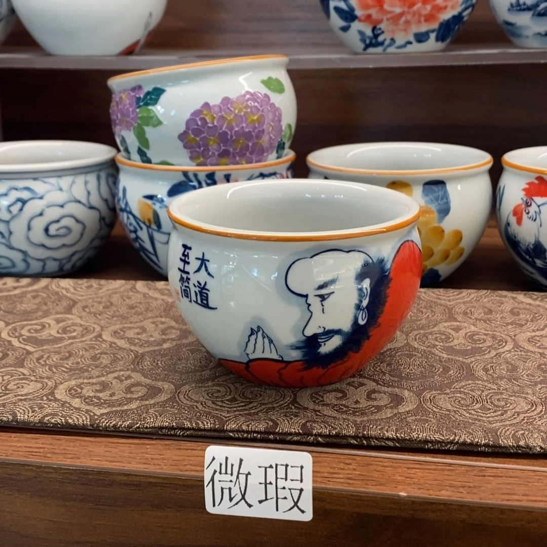 釉下彩老陶泥手工绘制