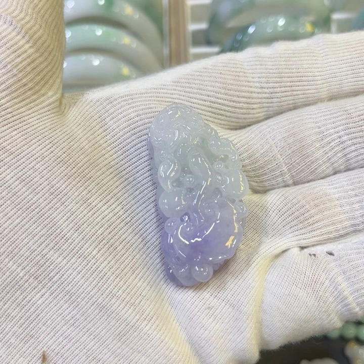 颈饰未镶嵌翡翠四海哥翡翠貔貅紫罗兰