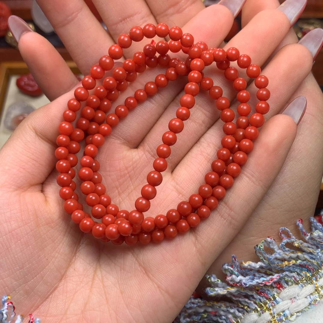 南红玛瑙未镶嵌4+柿子红108