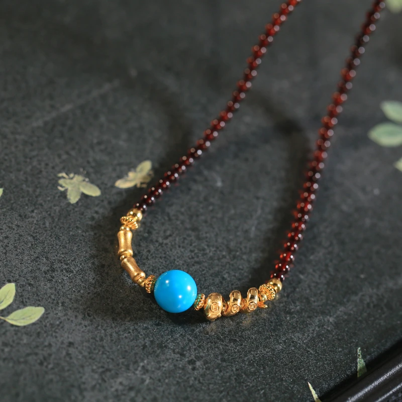 【北北】S925睡美人血珀项链 约8mm XZ0331BZ