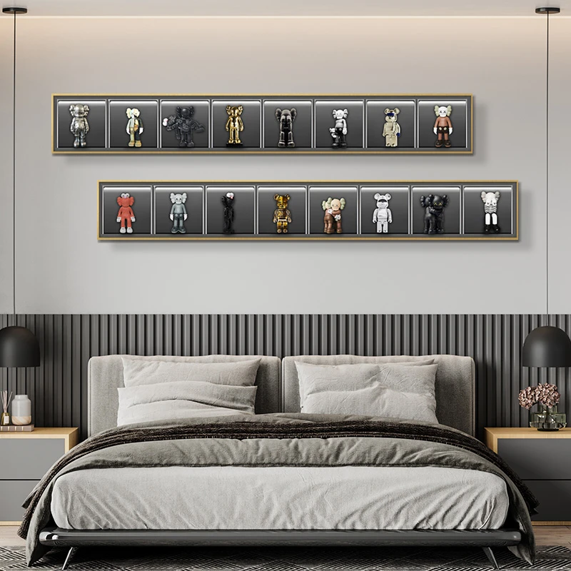 s挂画熊装饰画长条现代简约卧室床头客厅挂画芝麻街156
