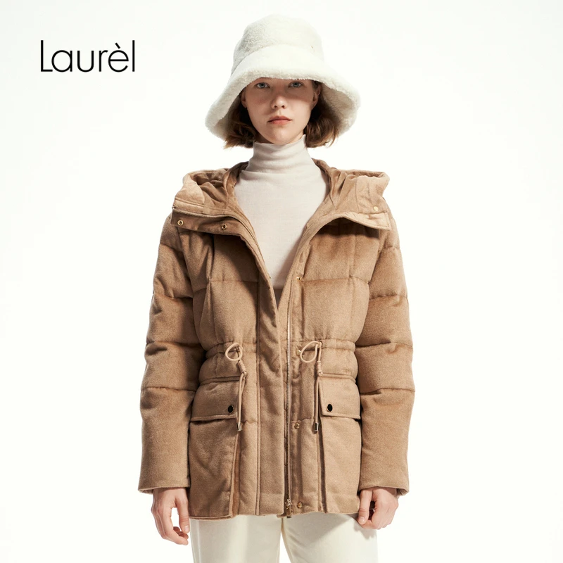 【星线好物】【白鹅绒】Laurel劳芮新款丝驼绒中长款羽绒服女LWL351L0