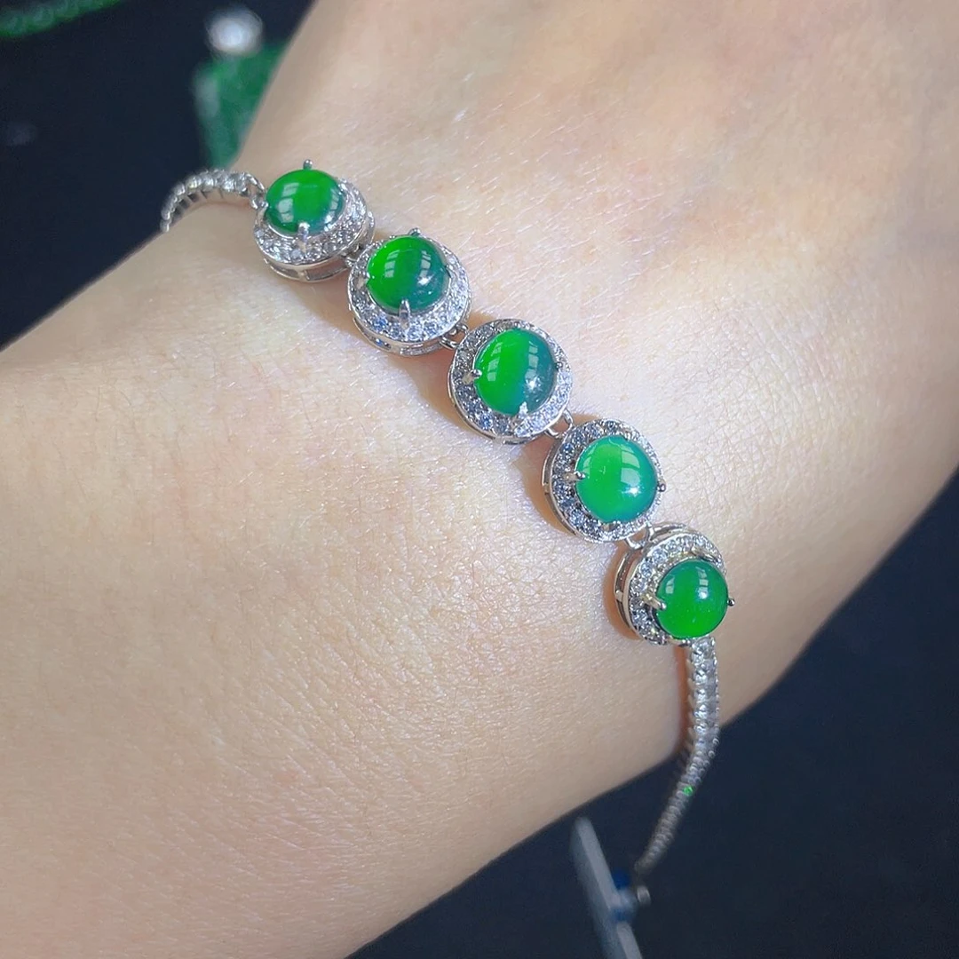 翡翠吊坠(不含链)银S925镶嵌