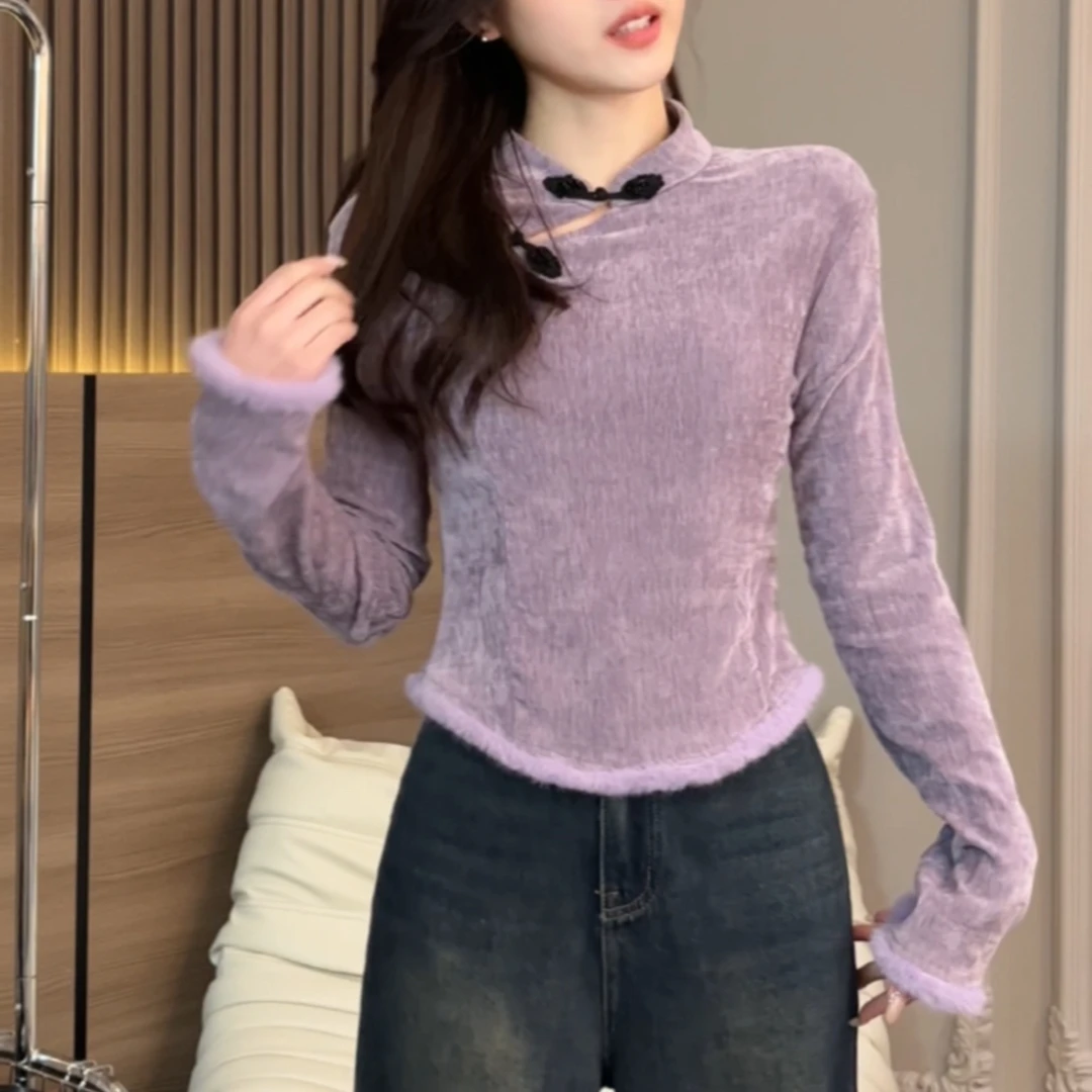 【现货】春季新品时尚新中式小立领短款盘扣ins风显瘦上衣DM5273