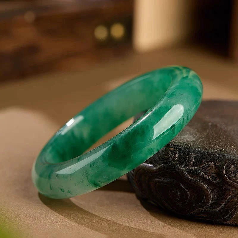 优选非洲翠手镯优雅百搭（多样性发其一）女款妈妈时尚绿色女士冰透