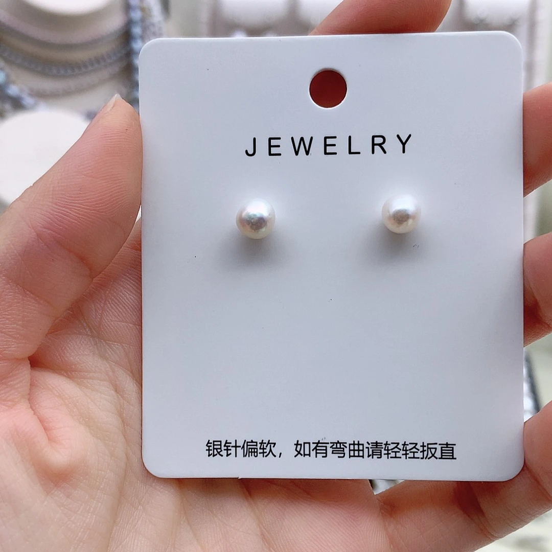 淡水珍珠银S925镶嵌耳饰