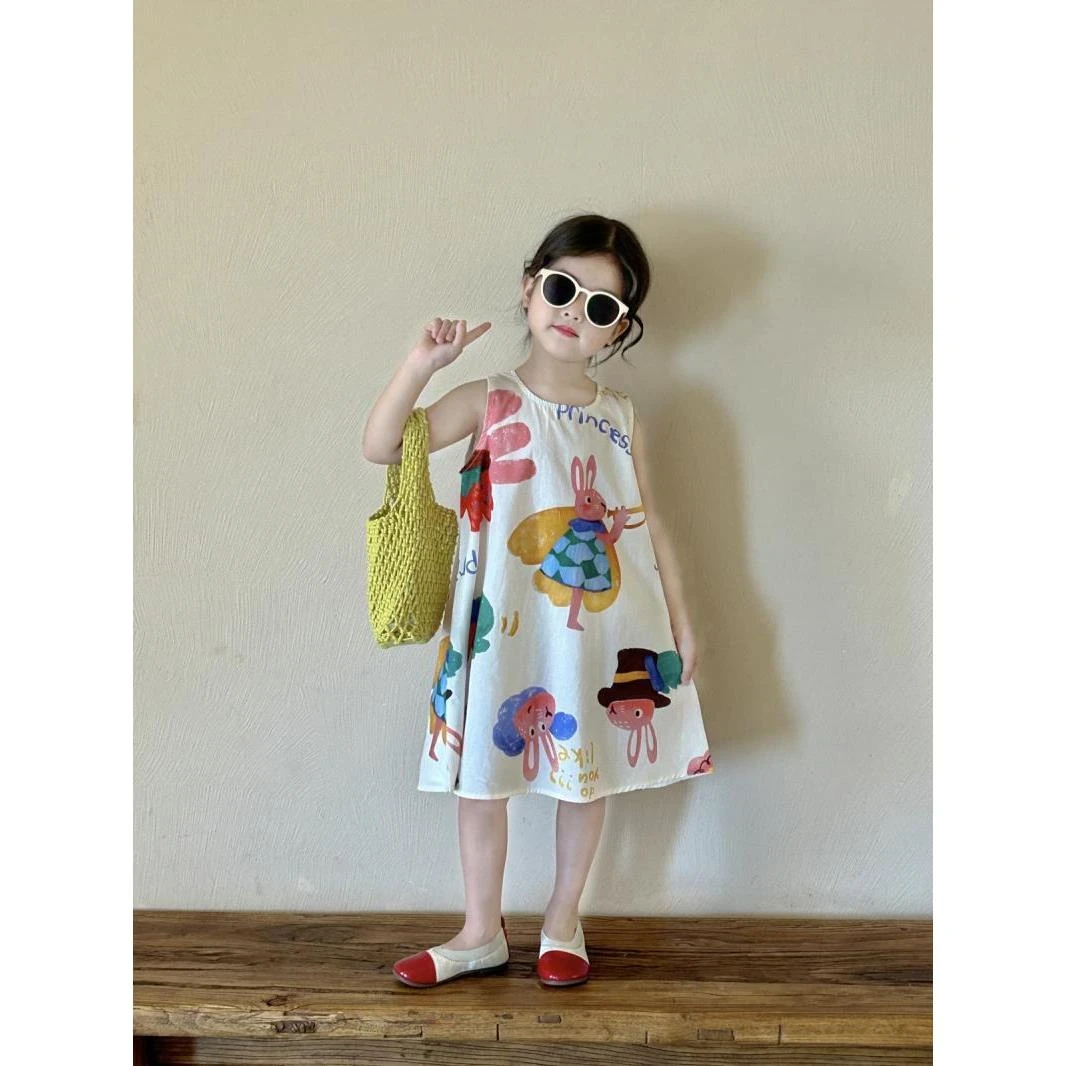 女童夏季连衣裙新款洋气韩版无袖背心裙夏装儿童裙子夏天时尚