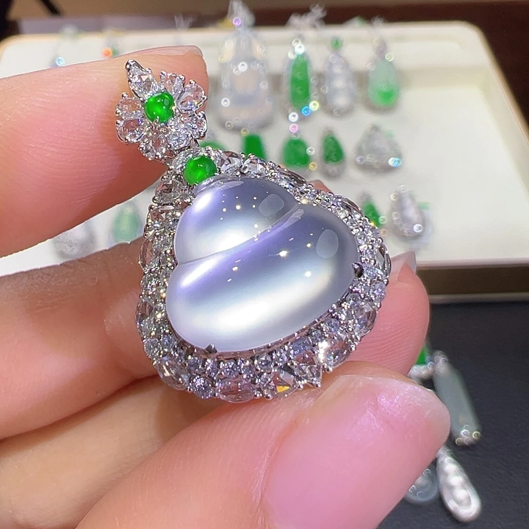 翡翠18K金镶嵌戒指两用款