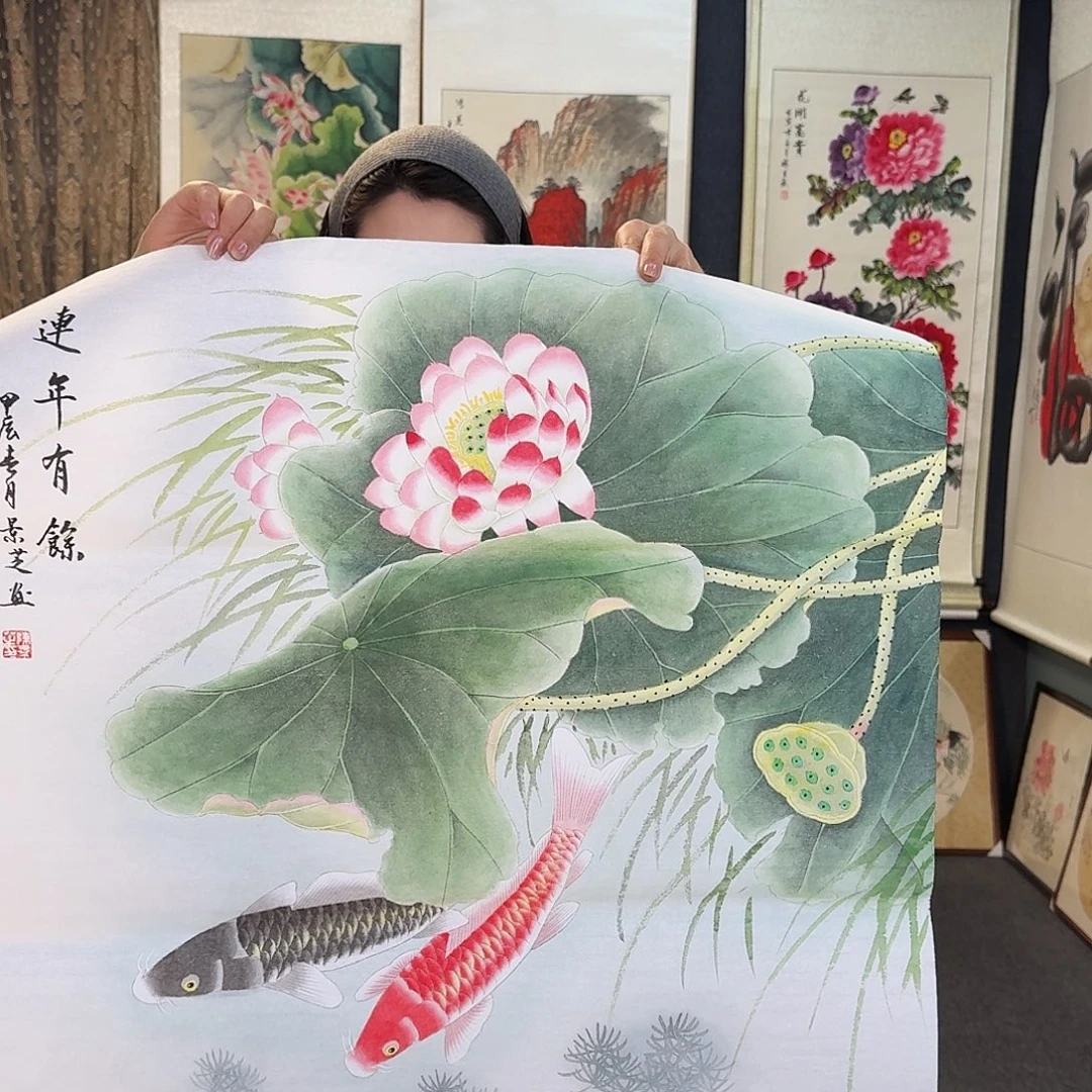 纯手绘国画作品好看斗方