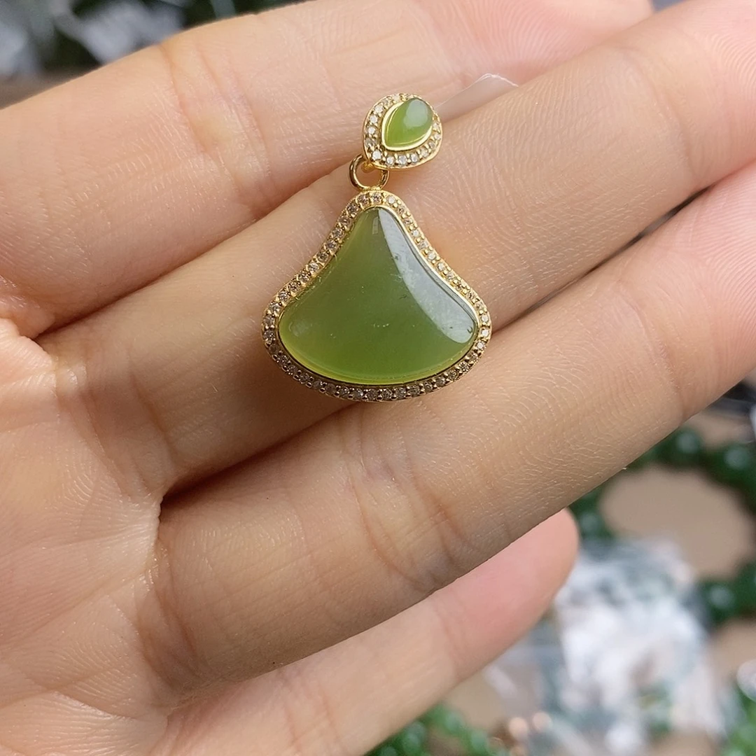 和田玉银S925镶嵌颈饰