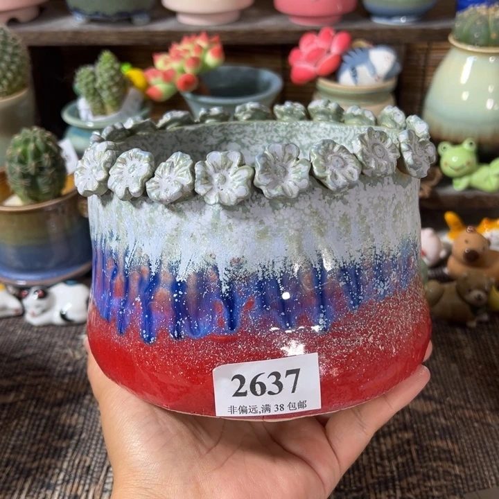 口12 手工花盆满30包邮