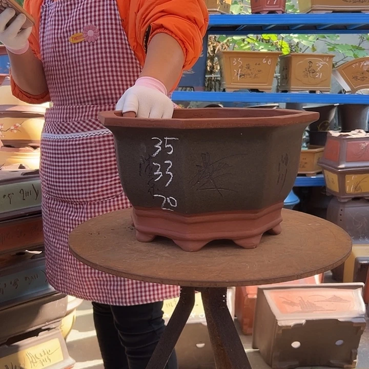 35灰八方花盆花盆花盆