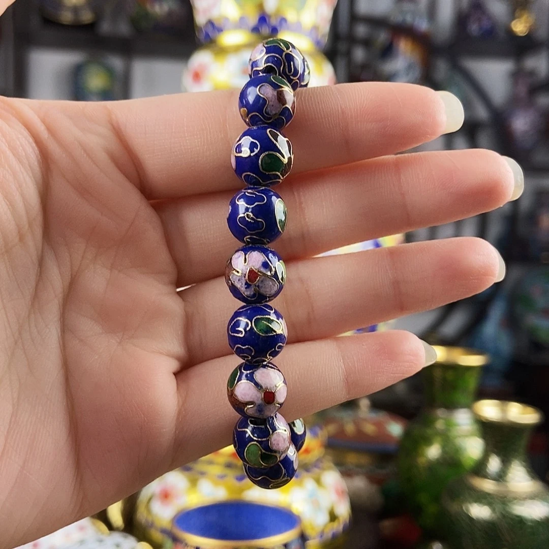 铜宝蓝色景泰蓝手串