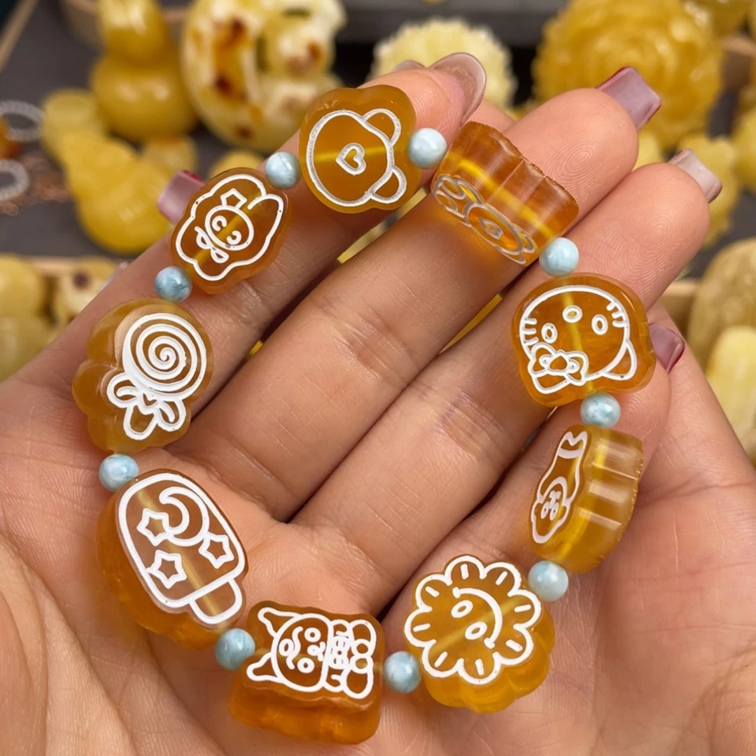 琥珀裸石未镶嵌蜜蜡