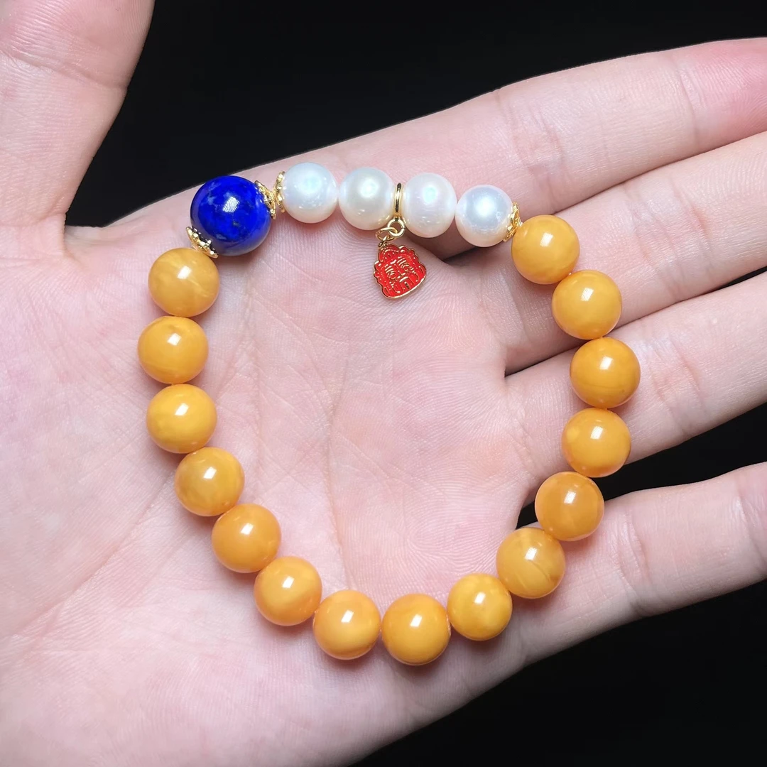 菲菲珠宝好*S925蜜蜡单圈手串约9+mm