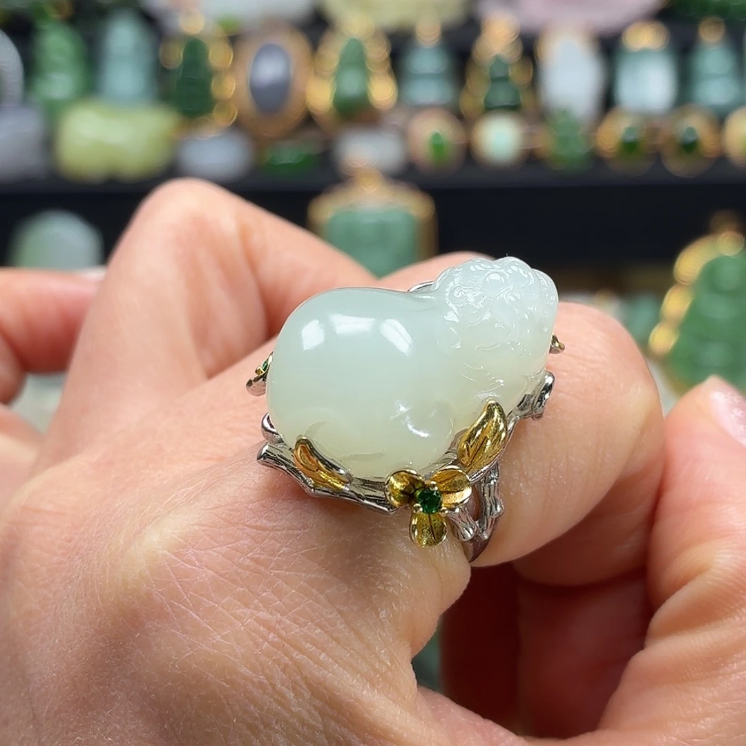 和田玉银S925镶嵌颈饰