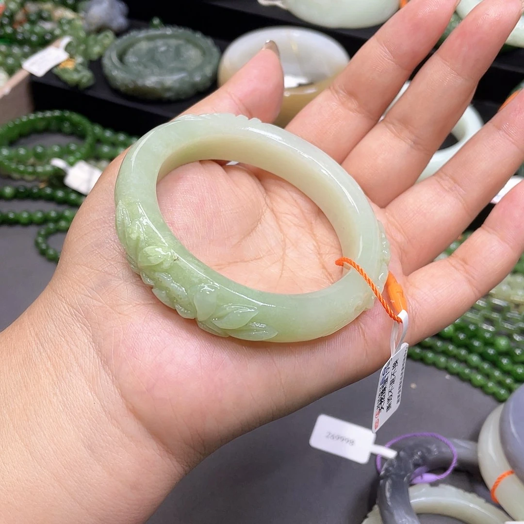 和田玉手镯58圈口45未镶嵌