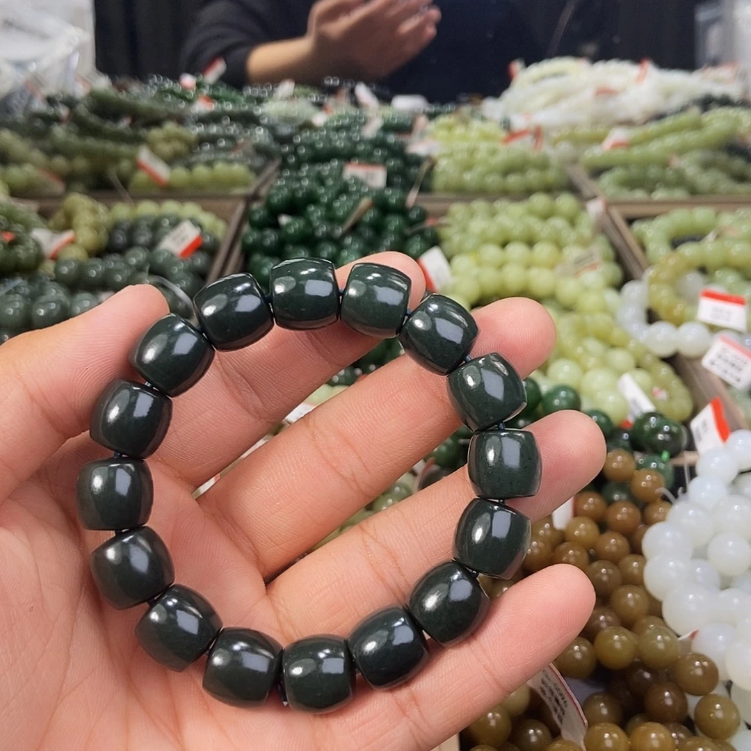 和田玉未镶嵌手串天然卡14且末料沙枣青多样性拍一发一