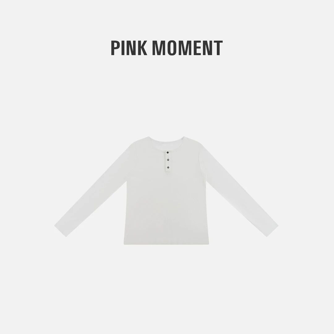 PM王囡囡 白色简约薄款圆领打底长袖 NC1D1229