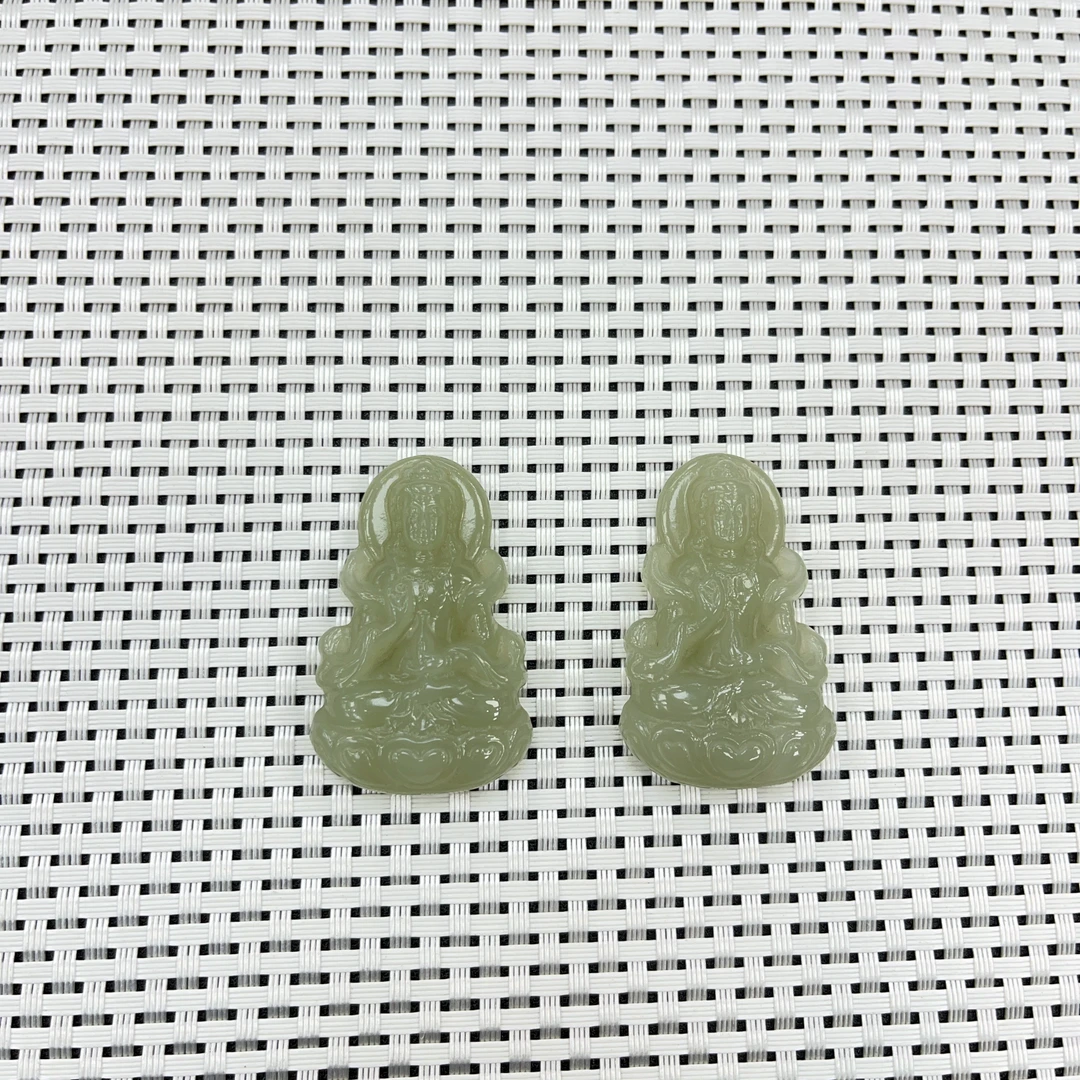 天然和田玉坐莲观音吊坠多样性拍一发一ww