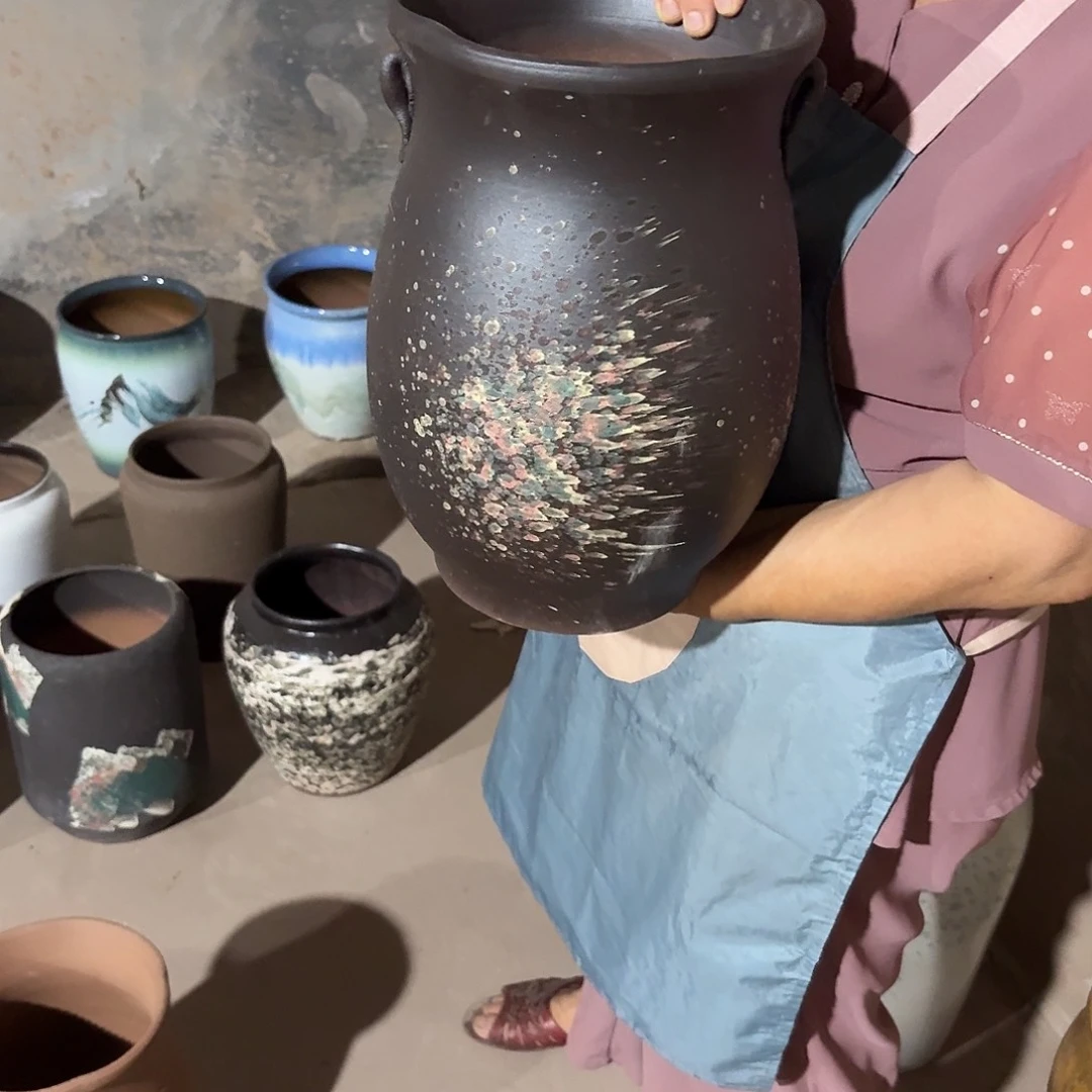 紫砂花盆口21高33