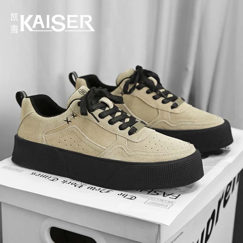 KAISER/凯撒·男鞋潮牌高级感厚底耐磨休闲板鞋舒适百搭透气运动鞋