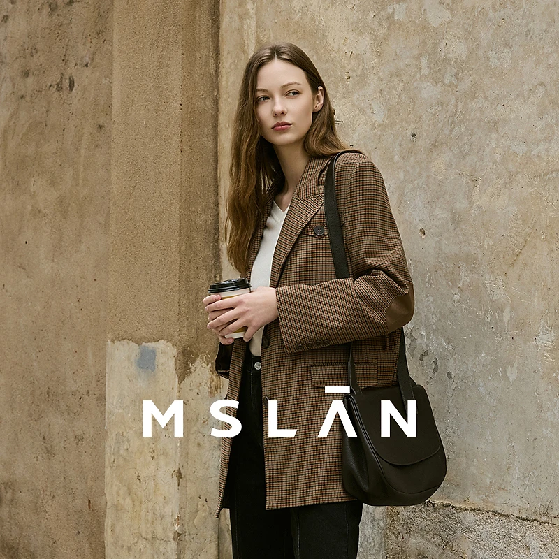 MSLAN【商场同款】格纹长袖都市通勤西装外套MECA2507